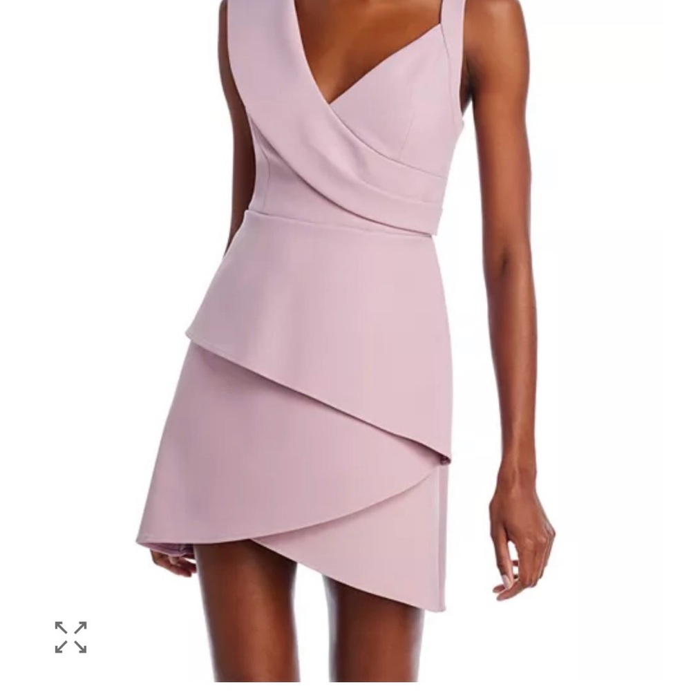BCBGMAXAZRIA Blush Pink Asymmetric Mini Dress Size 8